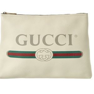 Authentic Gucci white portfolio bag